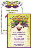 Mardi Gras theme party invitations